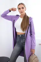 Dress with hood and hood dark purple color