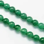 Round Dyed Natural Dyed & Heated Green Onyx Agate Beads Strands