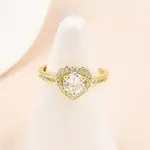 Brass Micro Pave Cubic Zirconia Adjustable Finger Rings for Women