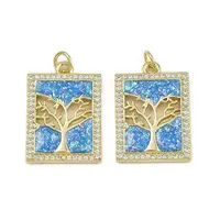 Brass Micro Pave Cubic Zirconia Enamel Pendants