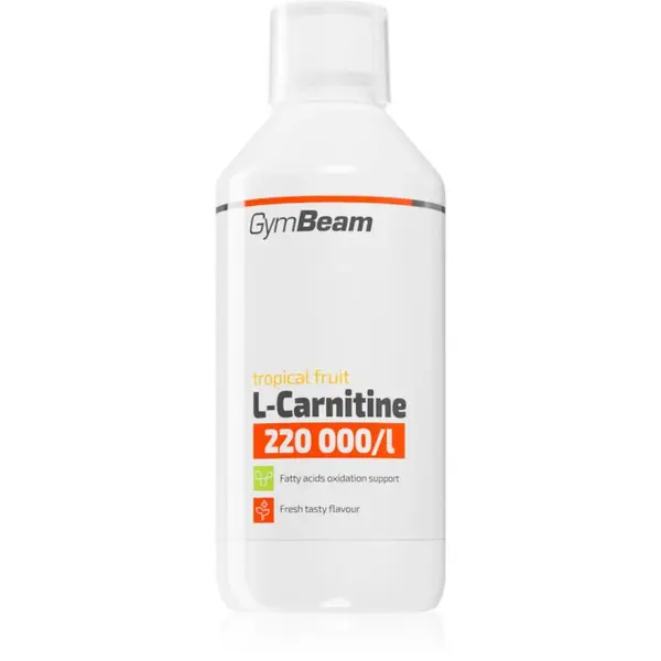 GymBeam L-Carnitine 220 000 mg/l výživový doplnok pre športovcov príchuť Tropical Fruit 500 ml