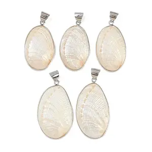 Natural White Abalone Shell Big Pendants
