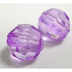 Faceted Round Transparent Acrylic Beads