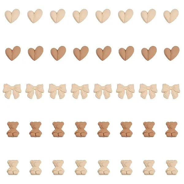 40Pcs 5 Style Opaque Acrylic Cabochons