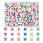 210Pcs 6 Colors Opaque White Acrylic European Beads