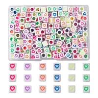 210Pcs 6 Colors Opaque White Acrylic European Beads