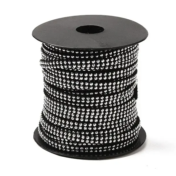 2 Row Platinum Aluminum Studded Faux Suede Cord