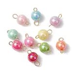 AB Color Plated Opaque Acrylic Round Connector Charms