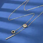 304 Stainless Steel Crystal Rhinestone Flat Round Pendant Y Necklaces