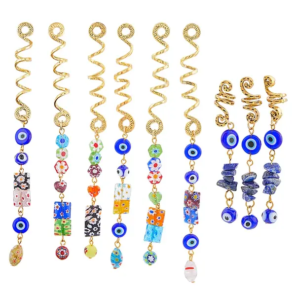 Evil Eye Style Tassel Hair Ring Jewelry Dreadlocks Accessories for Woman