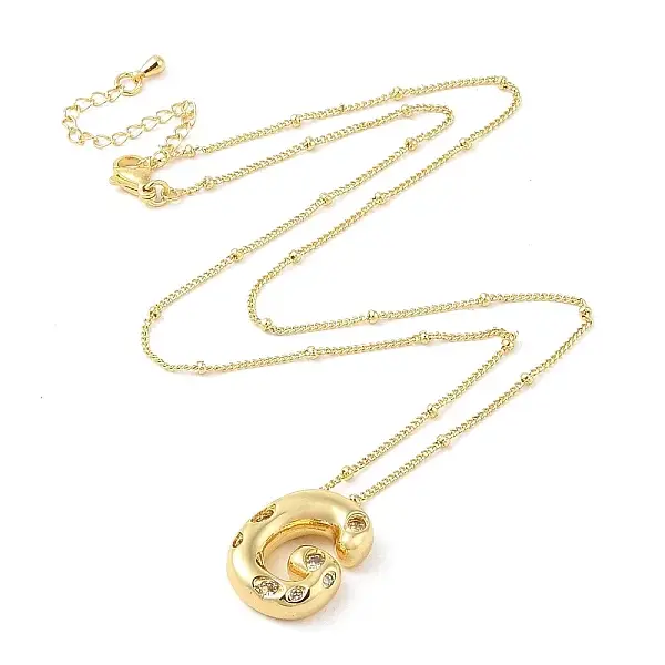 Brass Micro Pave Clear Cubic Zirconia Pendant Necklaces