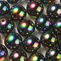 UV Plating Rainbow Iridescent Acrylic Beads