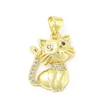 Brass Micro Pave Cubic Zirconia Pendants