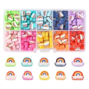 200Pcs 10 Colors Handmade Polymer Clay Beads