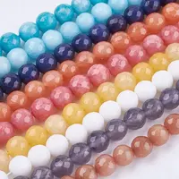 Natural White Jade Bead Strands