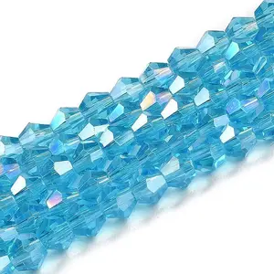 Transparent Electroplate Glass Beads Strands