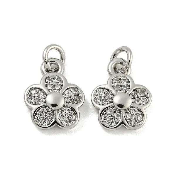 Brass Micro Pave Clear Cubic Zirconia Pendants