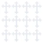 Cross Fleury Polyester Embroidery Iron on Applique Patch