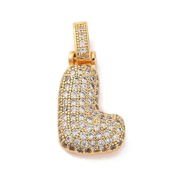 Brass Micro Pave Cubic Zirconia Pendants
