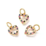 Brass Micro Pave Cubic Zirconia Charms