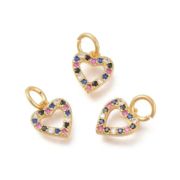 Brass Micro Pave Cubic Zirconia Charms
