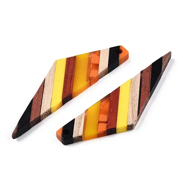 Transparent Resin & Walnut Wood Big Pendants