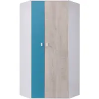 Rohová skříň šatní bílá saturn - levá/pravá