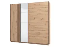 Šatní skříň plume-dub/černá - s led osvětlením