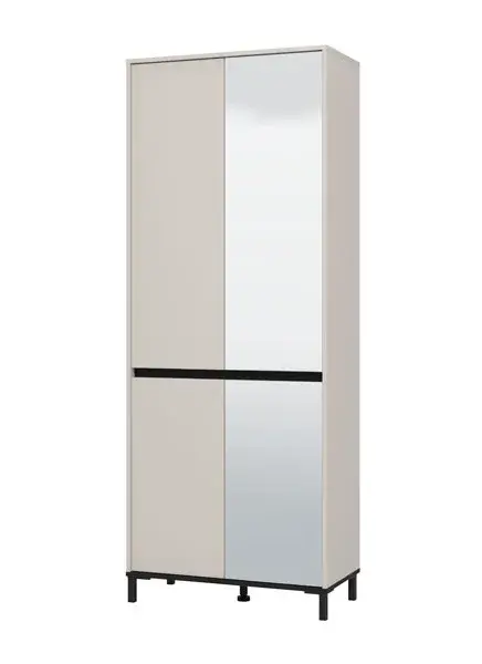 Předsíňová skříň se zrcadlem maddie - kašmír, černá