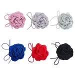 6Pcs 6 Colors Cloth Flower Collar Choker Necklace