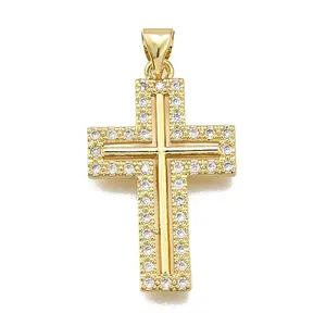 Brass Micro Pave Cubic Zirconia Pendants