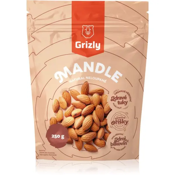 Grizly Mandle natural neloupané ořechy natural 250 g