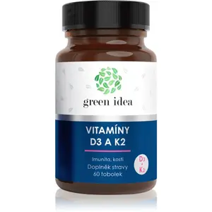 Green Idea Vitamíny D3 a K2 tobolky pro normální funkci imunitního systému, stav kostí, zubů a činnost svalů 60 cps