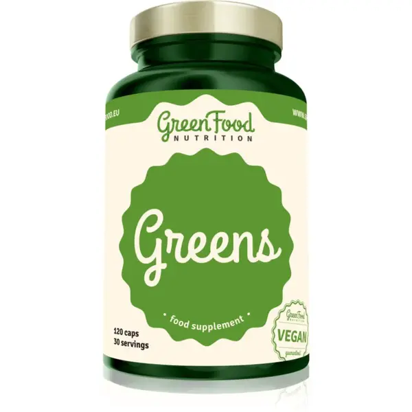 GreenFood Nutrition Greens kapsle pro detoxikaci organismu a podporu imunity 120 cps