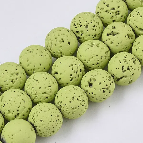 Spray Painted Natural Lava Rock Beads Strands