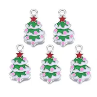 Christmas Tree Alloy Enamel Pendants