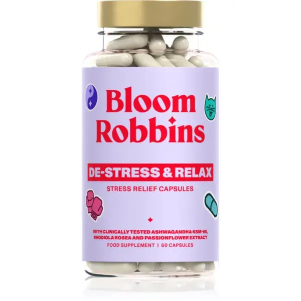 Bloom Robbins De-Stress & Relax kapsle proti stresu a únavě 60 cps