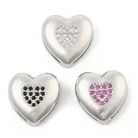 Brass Micro Pave Cubic Zirconia Slide Charms