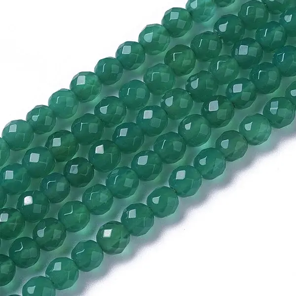 Natural Dyed & Heated Green Onyx Agate Beads Strands