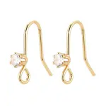 Brass Pave Clear Cubic Zirconia Earring Hooks