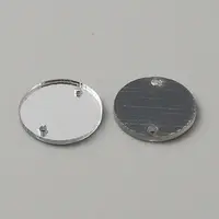 Flat Round Acrylic Mirror Sew on Rhinestone