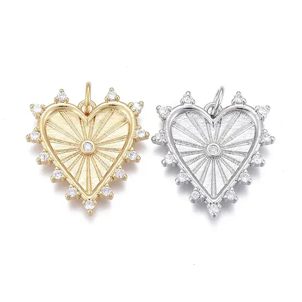 Brass Micro Pave Clear Cubic Zirconia Pendants