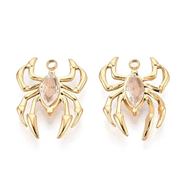 304 Stainless Steel and Rhinestone Pendants