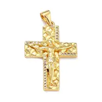 Brass Micro Pave Clear Cubic Zirconia Pendants