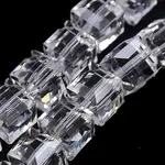 Faceted Cube Shaped Crystal Glass Beads Strands