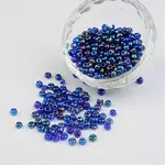 Transparent Rainbow Colours Round Glass Seed Beads