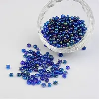 Transparent Rainbow Colours Round Glass Seed Beads