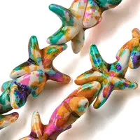 Spray Painted Synthetic Turquoise Beads Strands