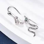 Snake Brass Micro Pave Cubic Zirconia Dangle Earrings