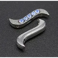 Platinum Alloy Rhinestone Twist Spacer Bars